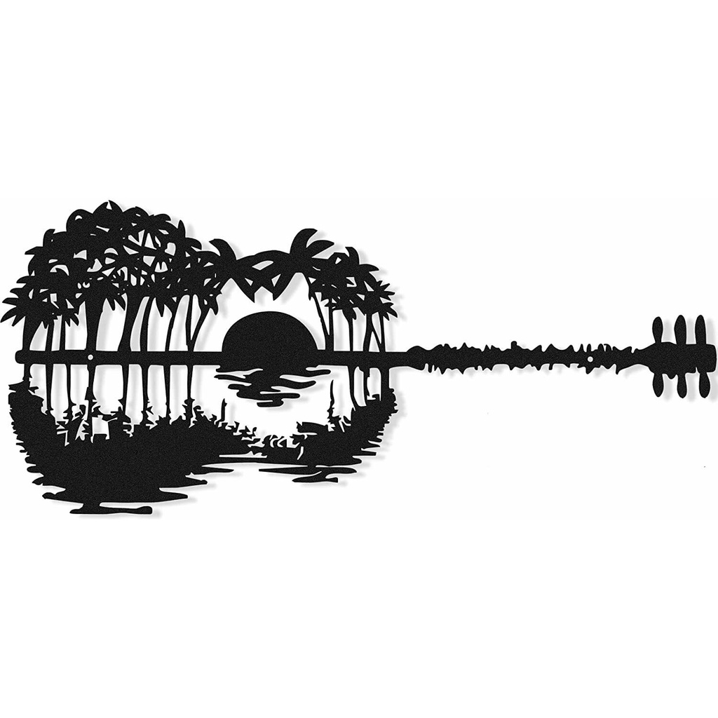 Metal Guitar Wall Art Decor Rustic Metal Guitar Art Black Guitar Metal