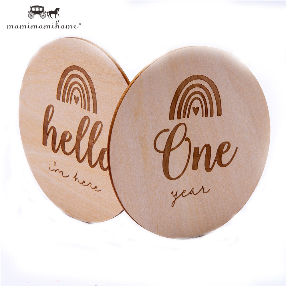 Mamimami Home Newborn Milestone Blocks Wooden Commemorative Baby Birth