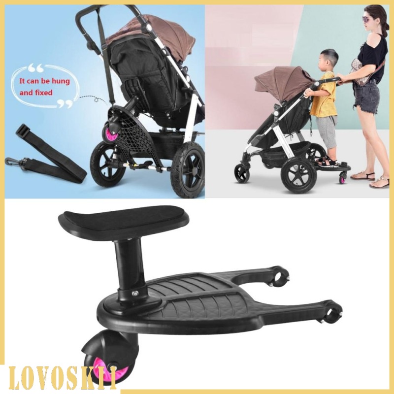 Baby Stroller Buggy Board with Seat Kids Wheel Standing Board Pedal, 2