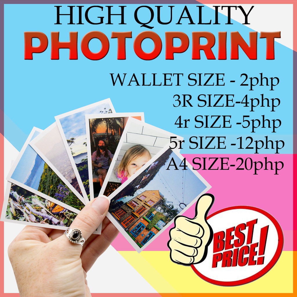 PhotoPrint Wallet size 3r size 4r size 5r size A4 size HIGH QUALITY