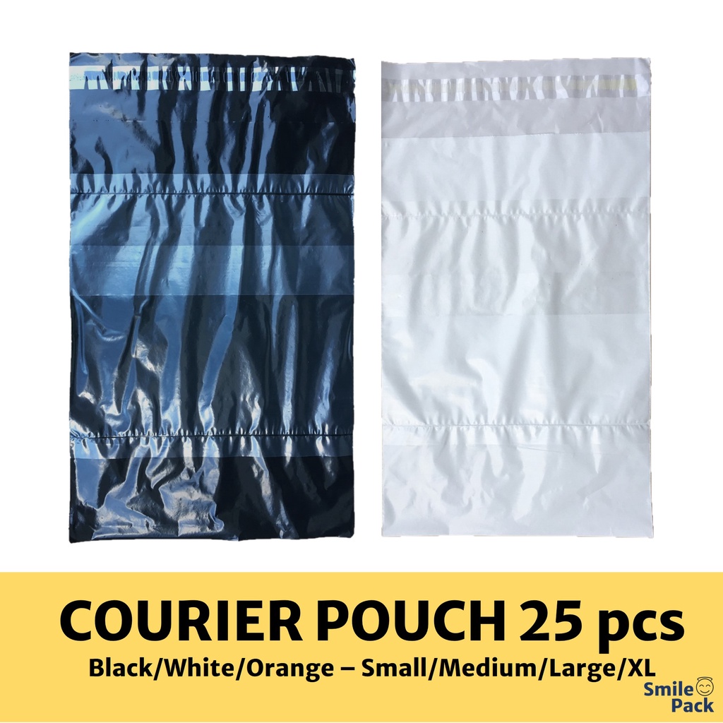 Courier Pouch 25 pcs S M L XL Black White Orange with Sleeve for