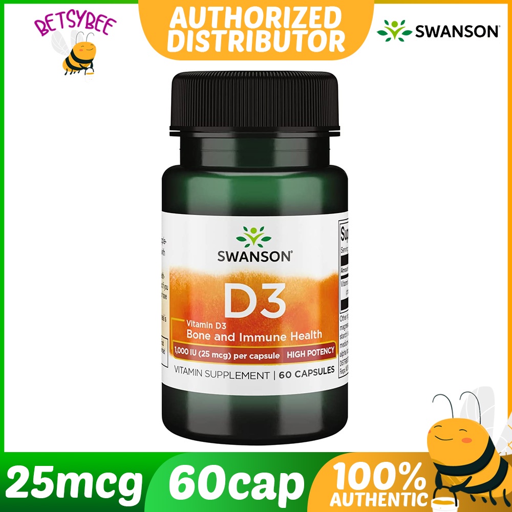Swanson D3 1000IU 25mcg High Potency 60 Vitamin capsules Shopee