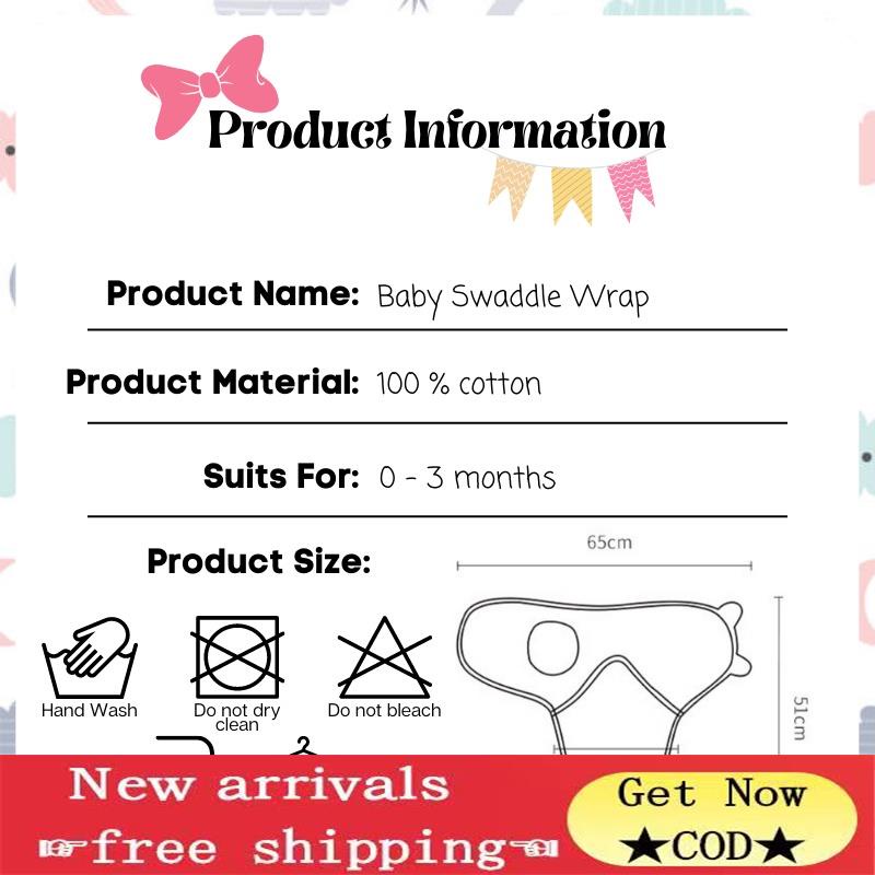 fast shipping CODDAPANDA Newborn Swaddle 2 IN 1 Sets With