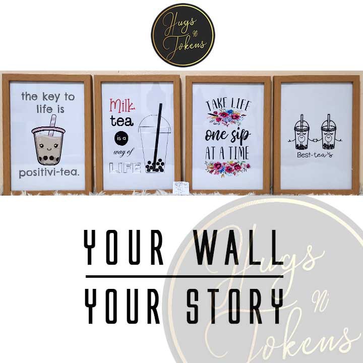 MILK TEA 4 in 1 HD Framed Prints GALLERY Wall Frames HOME DECOR Wall Art Shopee Philippines