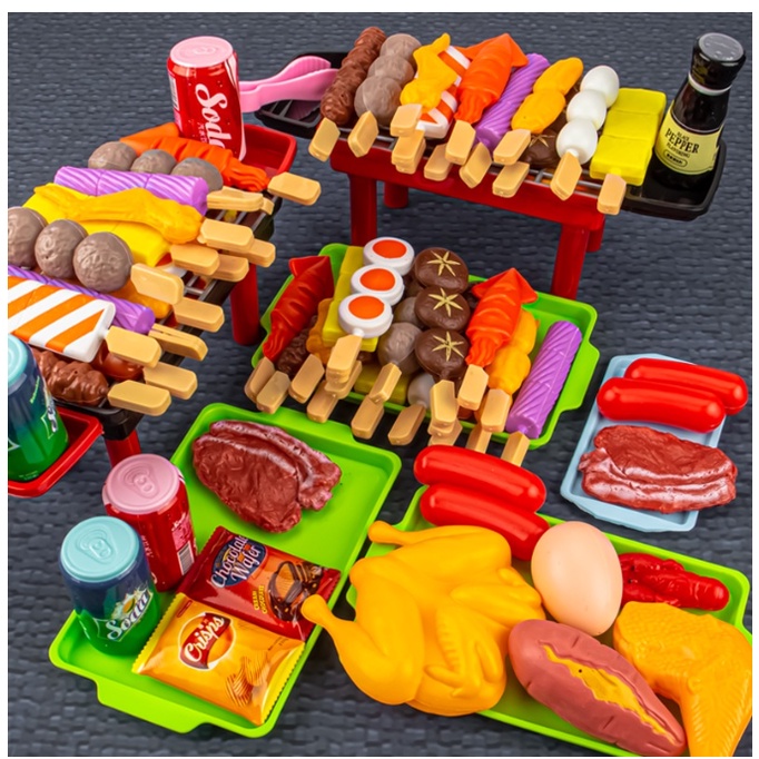 BBQ Toy Barbecue Set Children's Play House Toy Kitchen Barbecue Skewers