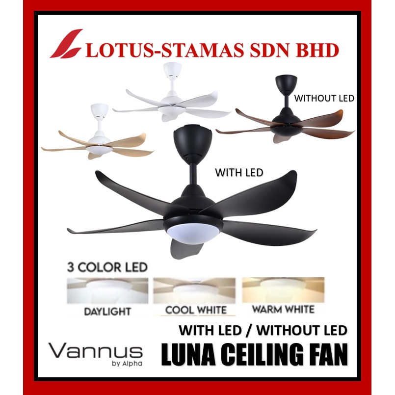 ALPHA VANNUS LUNA 5B 56" / 46" / 40" REMOTE CONTROL DC MOTOR CEILING