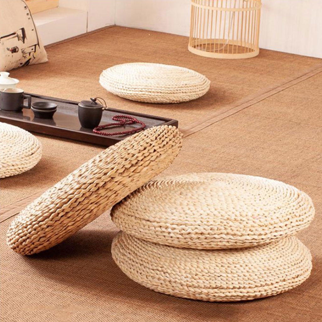 Meditation Mat Weaving Rattan Tatami Chair Cushion Thick Straw Woven