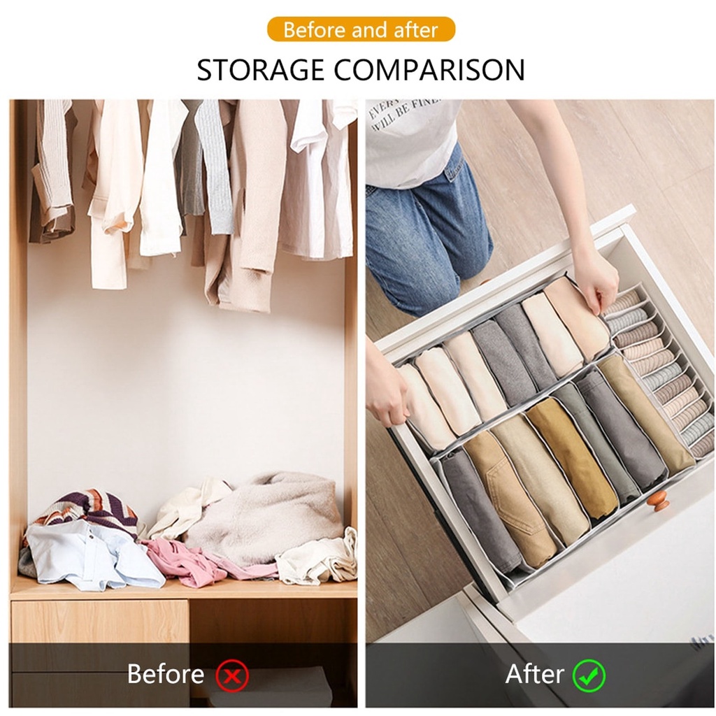 9 GRID Storage Box Underwear Bra Panties Socks Organizer Drawer