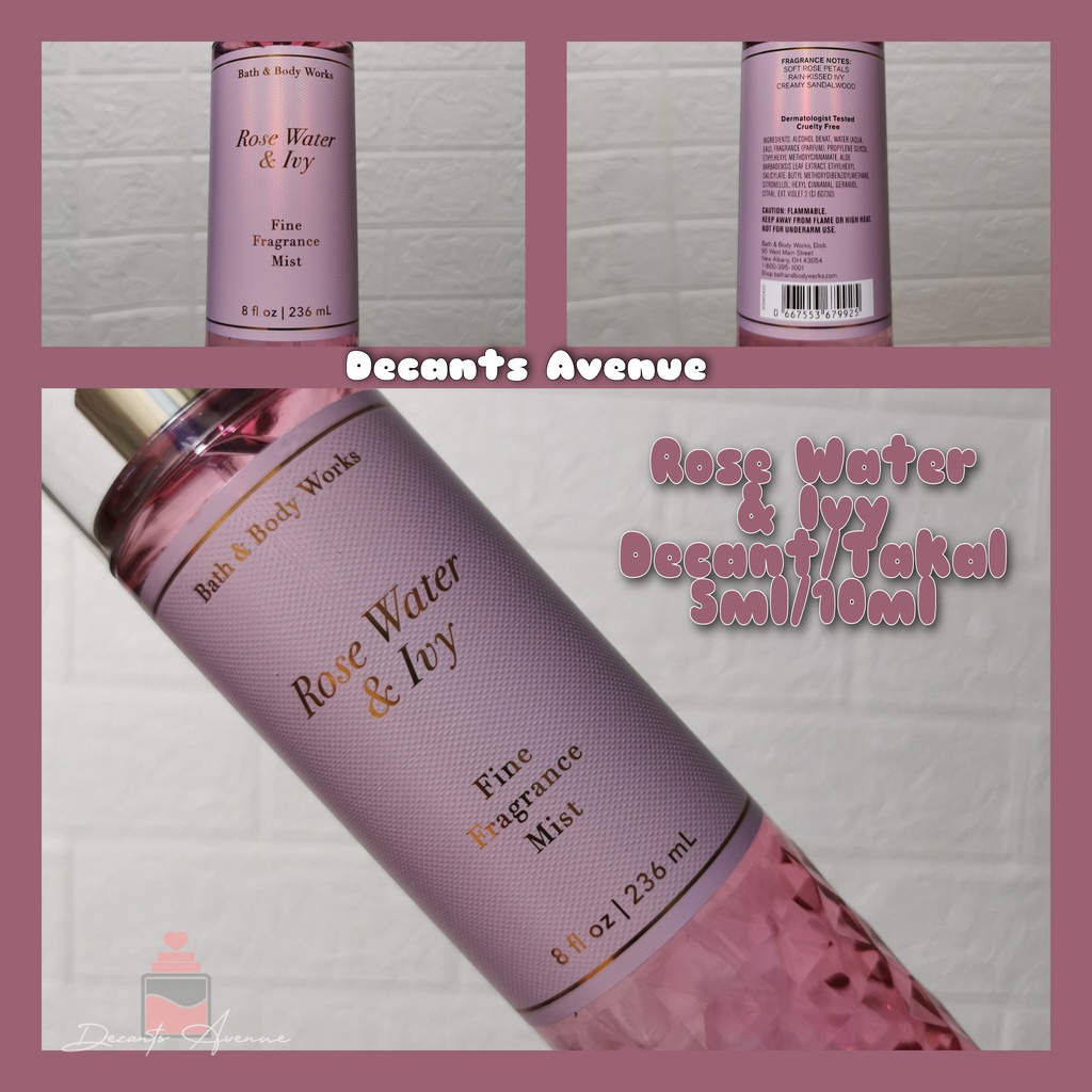 Rose Water & Ivy Bath And Body Works 1mL 3mL 5mL 10mL Shopee