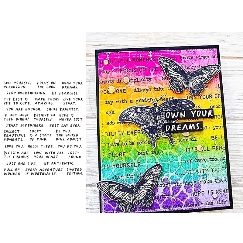 Text Background Clear Stamp Stencil Crystal Seal for Diy Scrapbooking