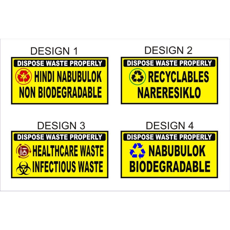 proper waste disposal signage yellow signage Shopee Philippines