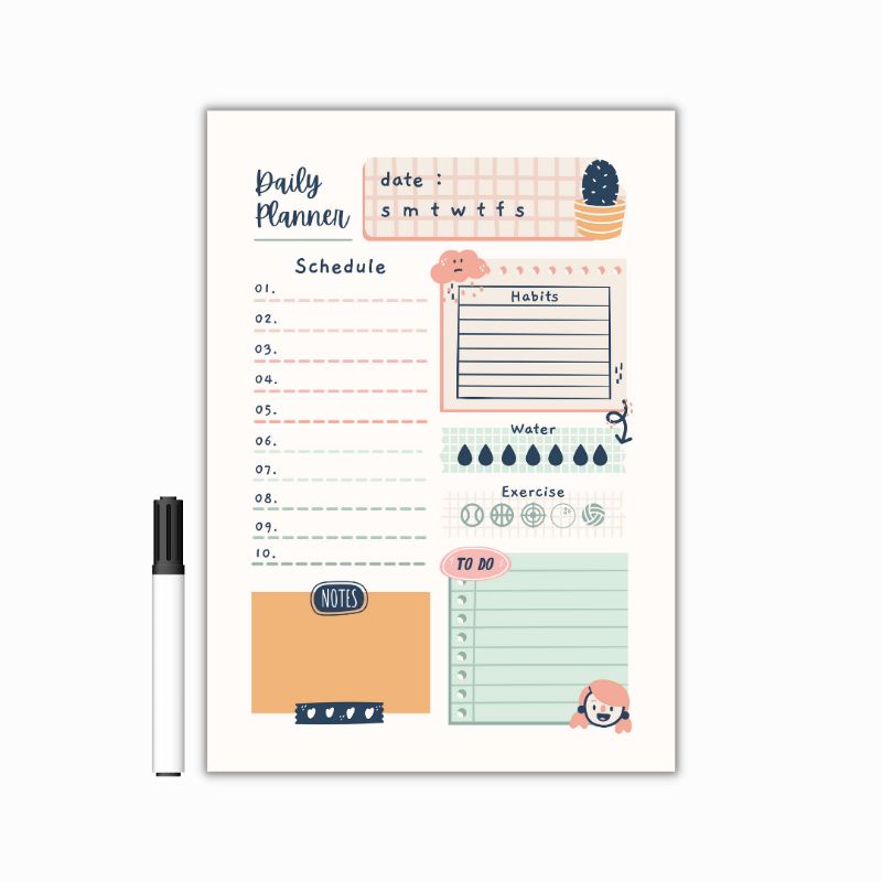 Reusable Daily Planner Board (laminated erasable) Shopee Philippines