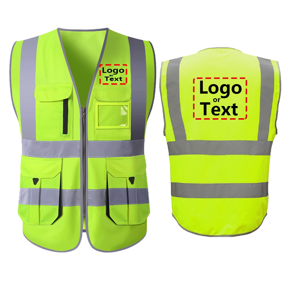 Safety Vest With Logo Customized Reflective Vest With Logo Printing Hi