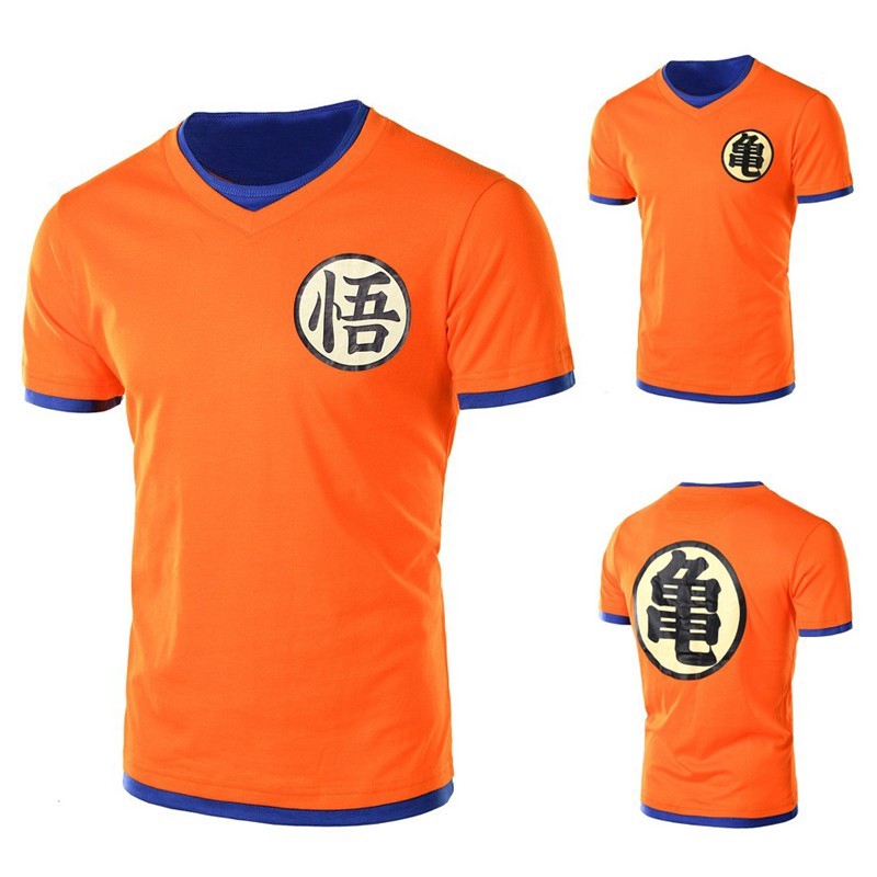 Mens Anime Goku Dragon Ball Orange Short Sleeve Tshirt d5tEXA Shopee
