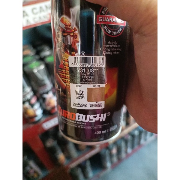 SAMURAI SPRAY PAINT Y31008** SILKY WHITE (Yamaha Single Colors)400ml