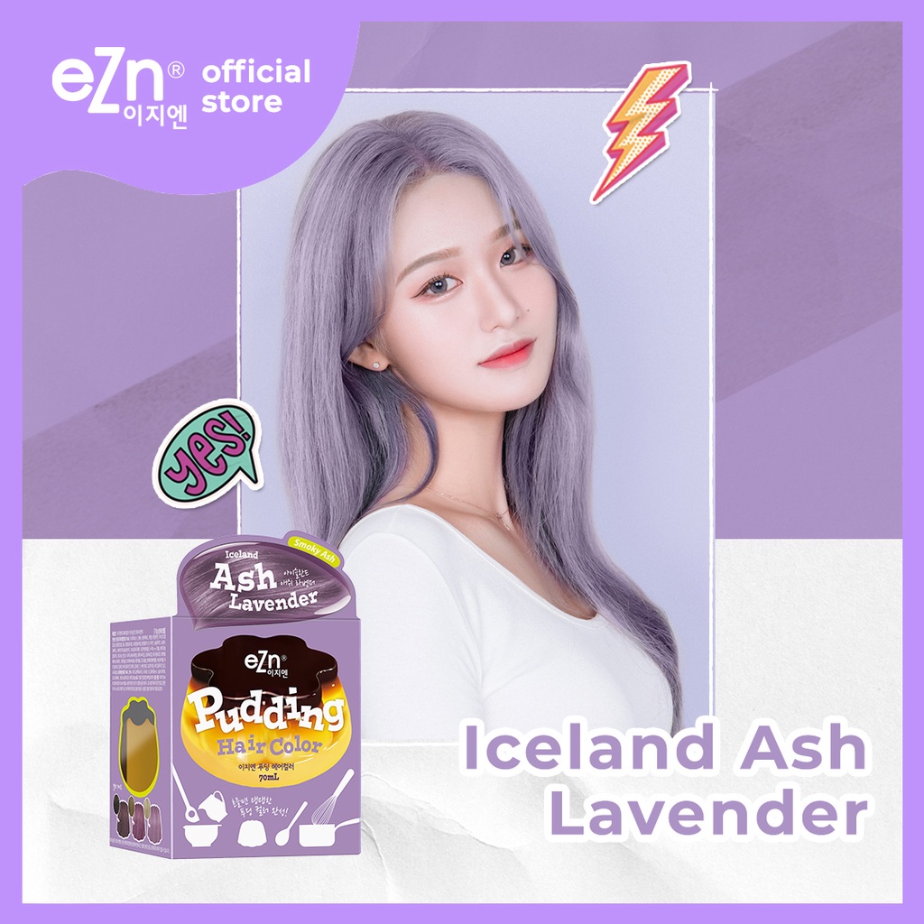 ┇Ezn Pudding Hair Color Iceland Ash Lavender (70 Ml) Self Hair Dye