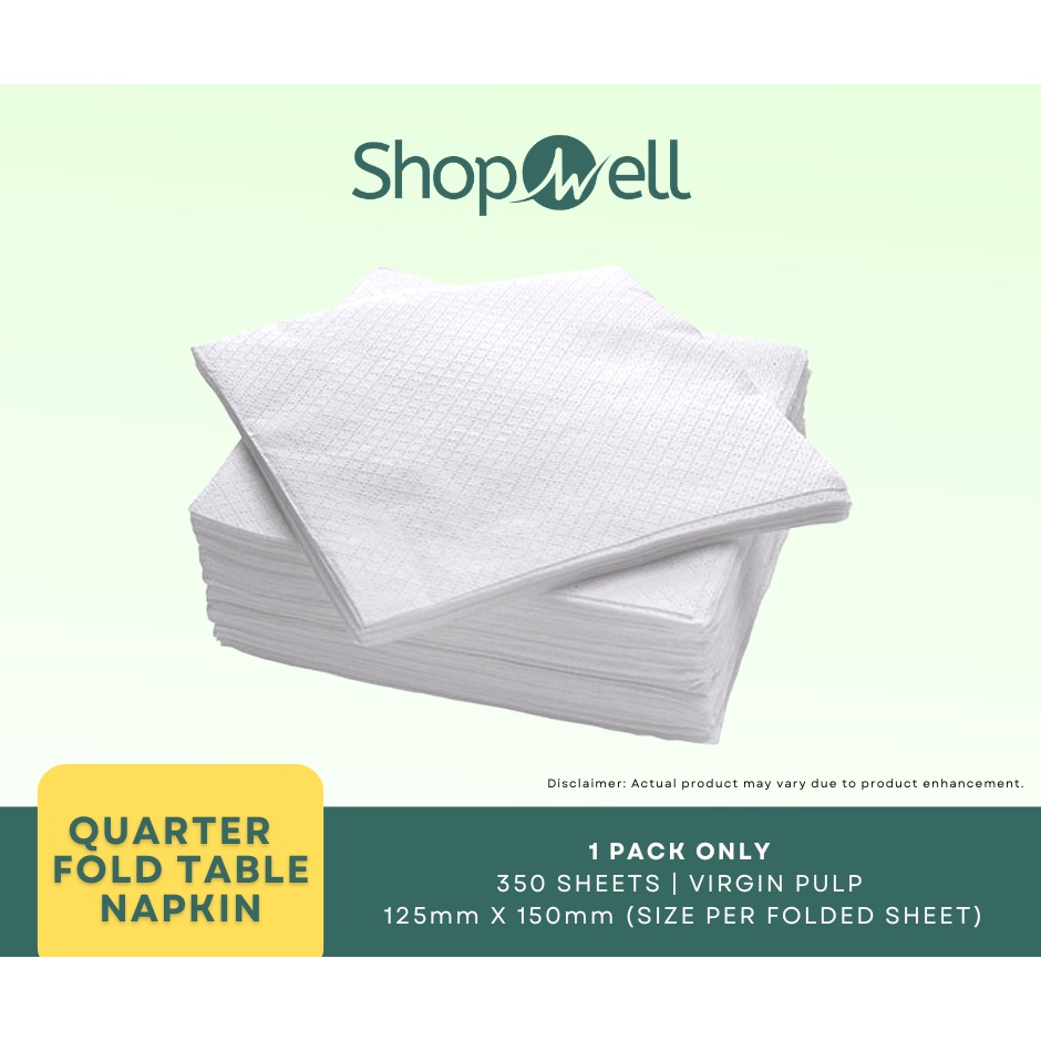 1 PACK Table Napkin Tissue [350 Sheets] [Virgin Pulp] [Quarter Fold