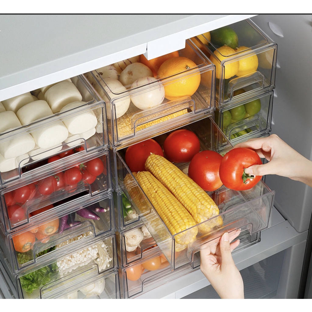 Acrylic Stackable Drawers for Refrigerator Organizer and Food Storage