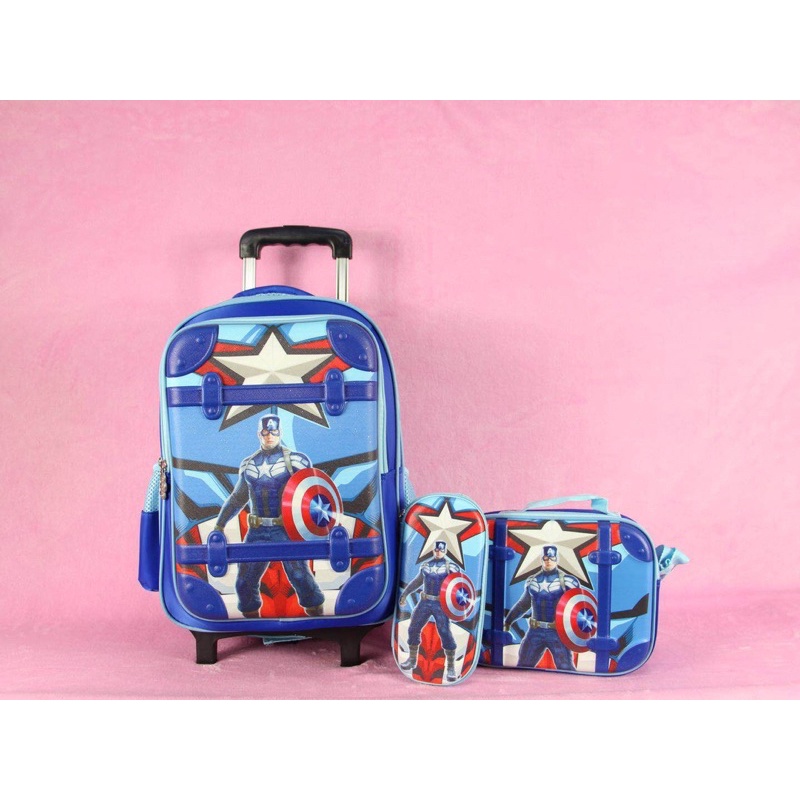 Trolley school bag boy trolley school bag 16inch 3 in 1 Shopee
