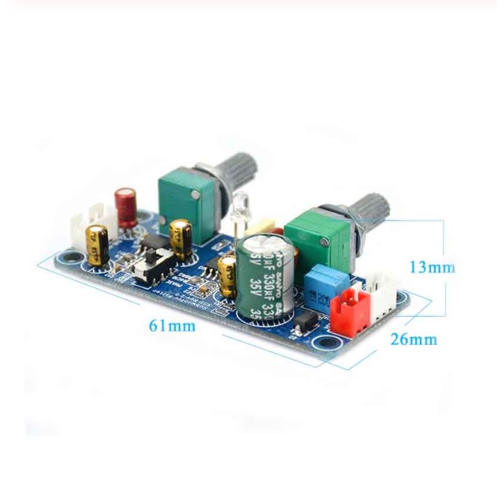 DC 932V Low Pass Filter Bass Subwoofer PreAMP Amplifier Board with Bass volume adjustment