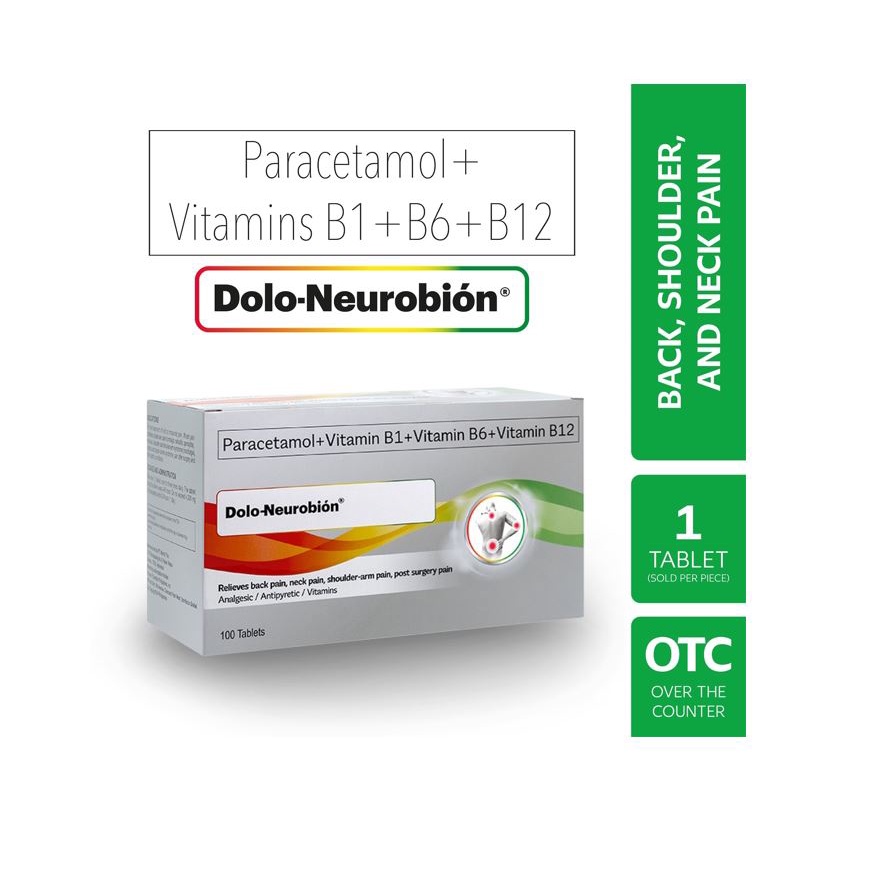 DOLONEUROBION Paracetamol Vit B1 Vit B6 Vit B12 FilmCoated Tablet 1(Sold per Tablet) Shopee