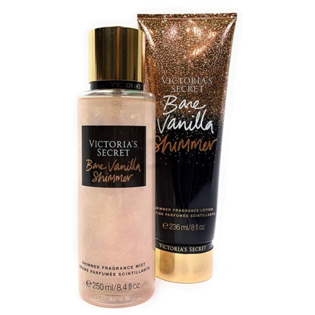 Authentic Victoria 's Secret Bare Vanilla Shimmer fragrance body mist