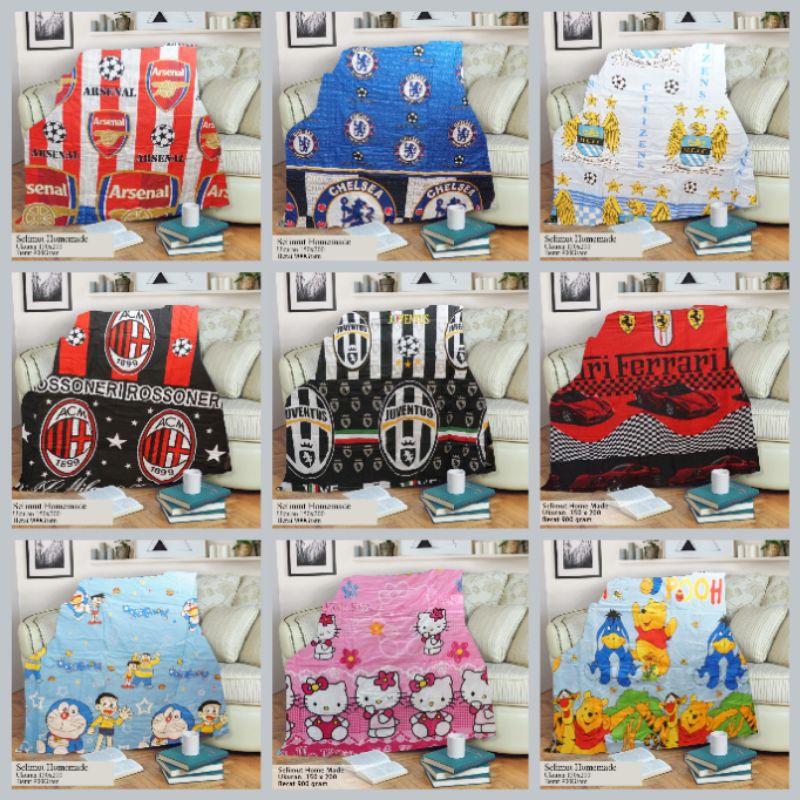 Regina Blanket Size 150x200 Hello Kitty Pink, Manchester City, Pooh