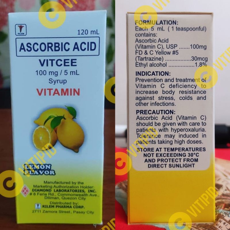 Vitcee Ascorbic Acid Syrup 120ml (Vitamin C) Shopee Philippines