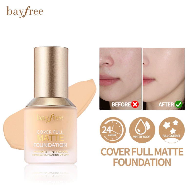 Bayfree Concealer Liquid Foundation Full Cover Matte Poreless Finish