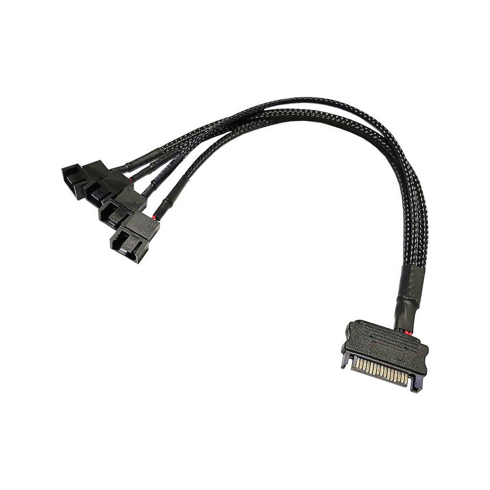 PC Fan Splitter Power Cable SATA to 4Pin Cooler Cooling Fan Extension