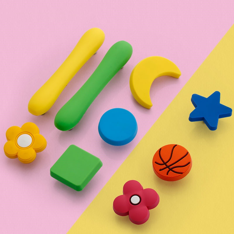 Modern Children Room Rubber Knobs and Handles Wardrobe Door