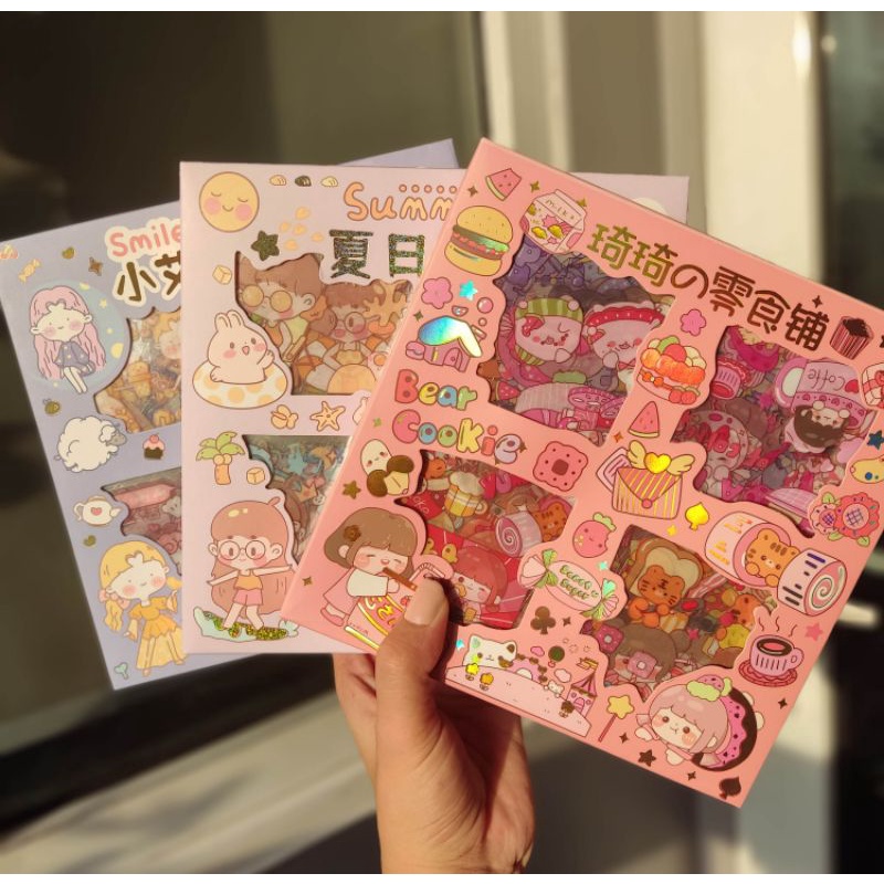 Cute Stickers 10pcs Cartoon Sticker Diary Stationary Art Craft Transparent Sticker Shopee