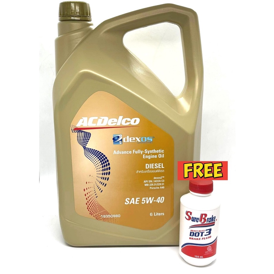 ACDELCO 5W40 DEXOS 2 DIESEL ADVANCE FULLY SYNTHETIC ENGINE OIL 6 LITERS