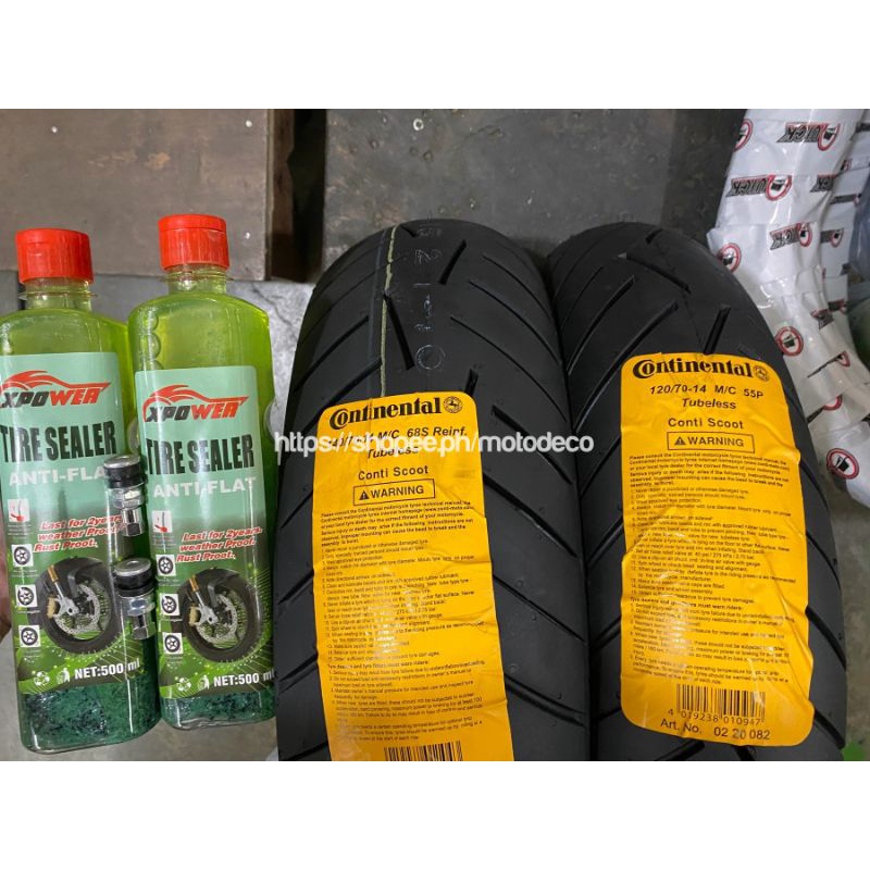 CONTINENTAL TIRE for AEROX v1 / v2 STOCK SIZE FREE SEALANT PITO