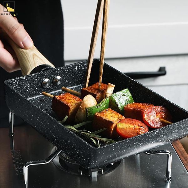 Omelette Pan Nonstick Tamagoyaki Egg Pan Retangle Small Frying Pans