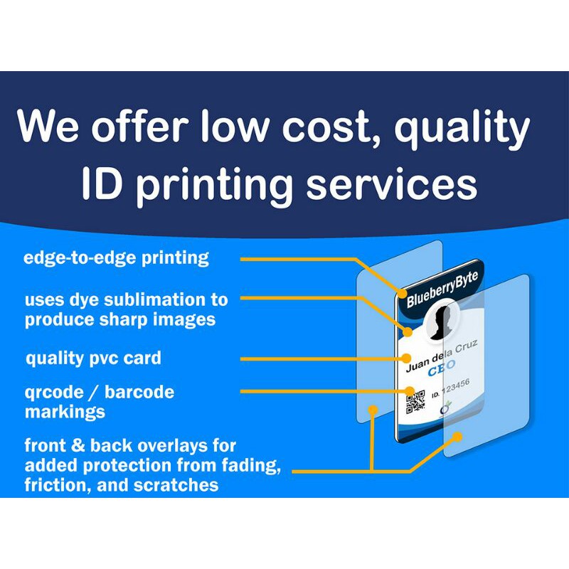 PVC ID card print with overlay / lamination printing. Shopee Philippines