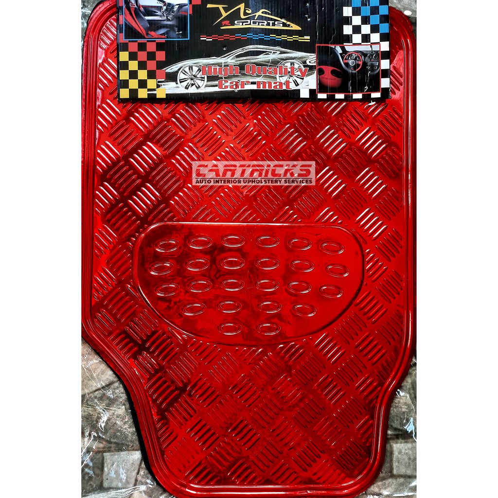 CAR MATTING UNIVERSAL 5 Pcs per Set Glossy Red Blue Carbon Fiber Silver