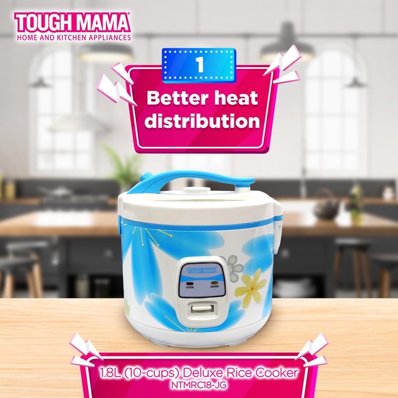 Tough Mama NTMRC18JG 1.8L Jar Rice Cooker with Steamer (BLUE) Shopee