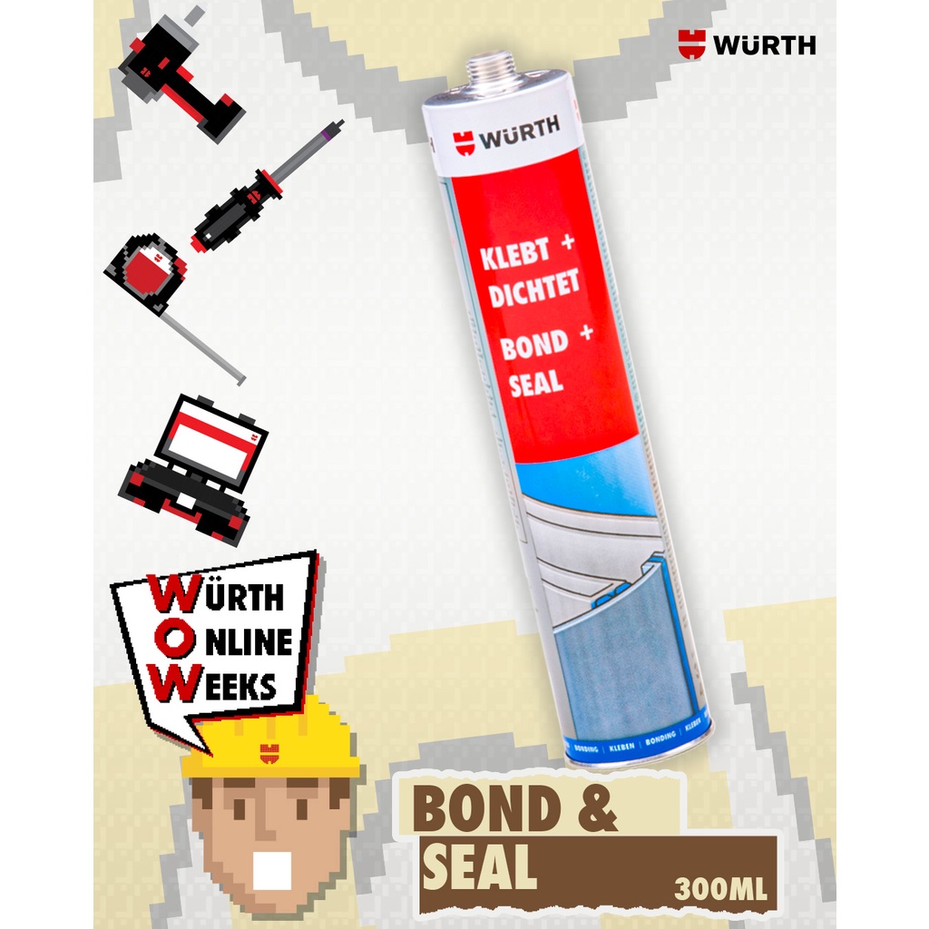Wurth PU Sealant / Structural Adhesive Bond+Seal 300ml Black Shopee Philippines