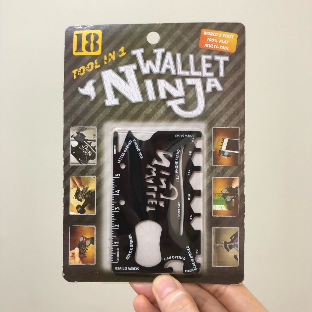 Wallet Ninja 18 in 1 MultiPurpose Credit Card Sized Pocket Tool Kit