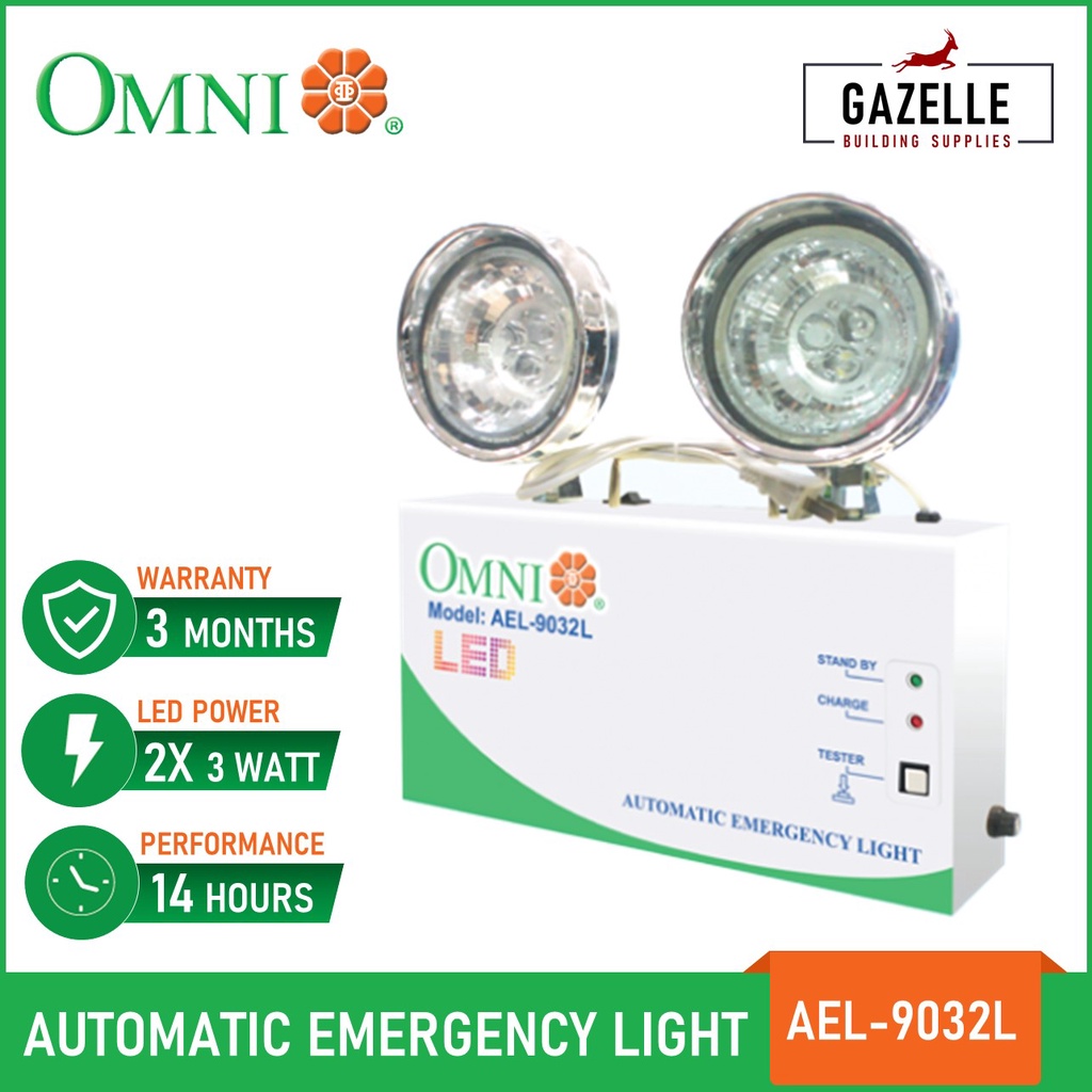 Omni Automatic Emergency Light AEL3038 / AEL9032L / AEL390 Shopee Philippines