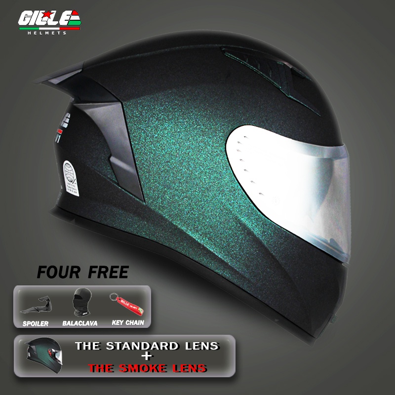 GILLE Helmet Full Face GTSV1 Chameleon Series Solid Dual Visor for