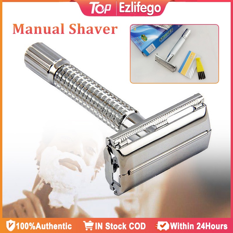 Manual Shaver For Men, Classic Stainless Steel Safety Razor Shaver With