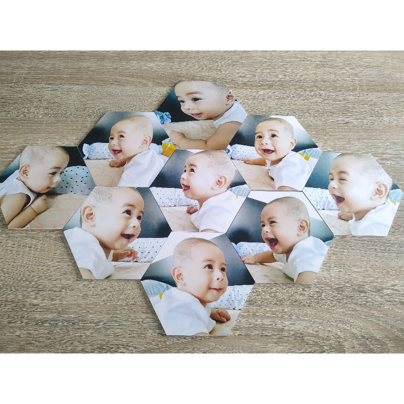 PERSONALIZED WALL ART PHOTO TILES hexagon flat type (6x6inches