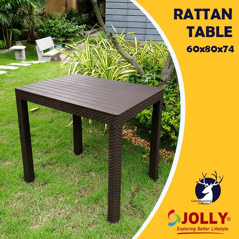 【Ready Stock]】¤ JOLLY DINING & OFFICE TABLE RECTANGULAR RATTAN DESIGN