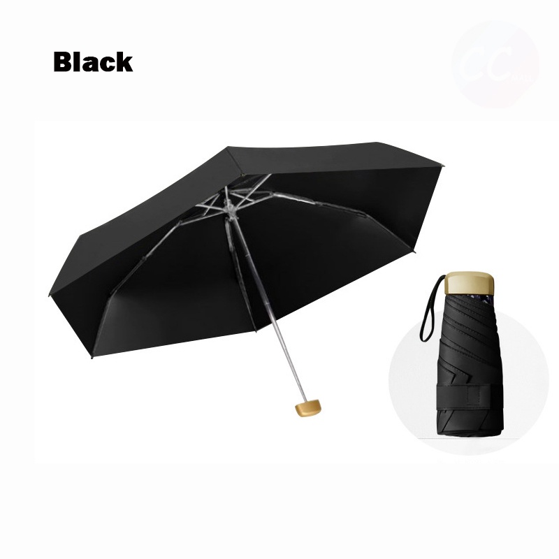 【Fast Delivery】New 14cm Mini sunny umbrella, black glue pocket umbrella