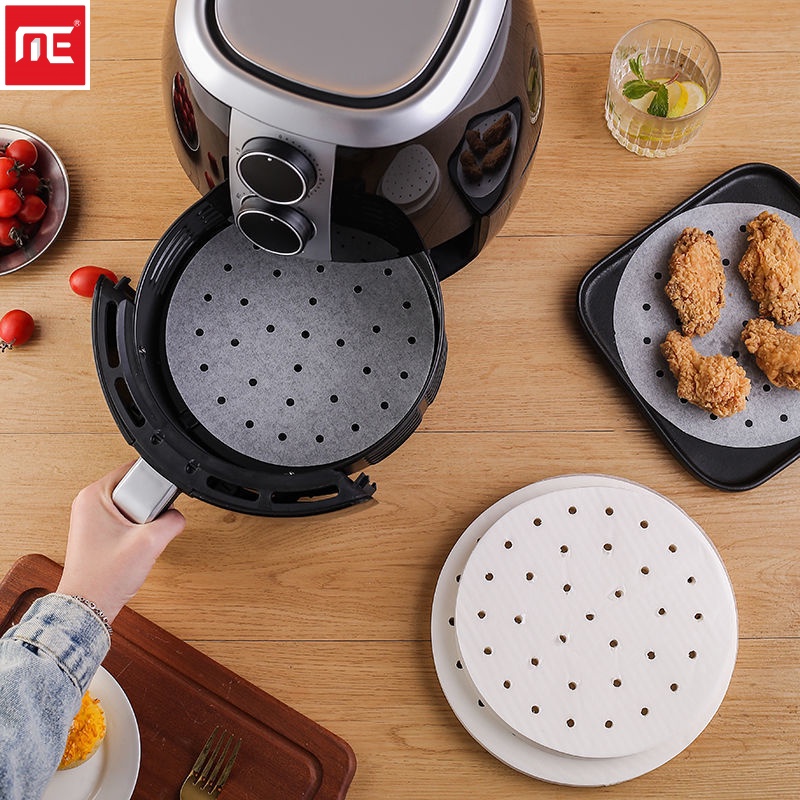 100Pcs Round Air Fryer Paper 21Cm Disposable Baking Papers Steamer Air