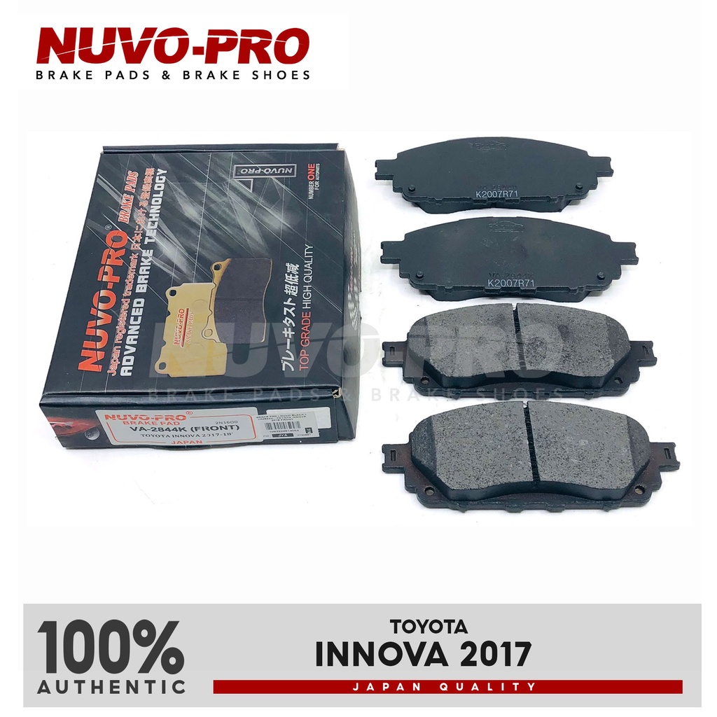 Nuvo Pro Brake Pad Toyota Innova 2017 to 2022 VA2844k Set Shopee