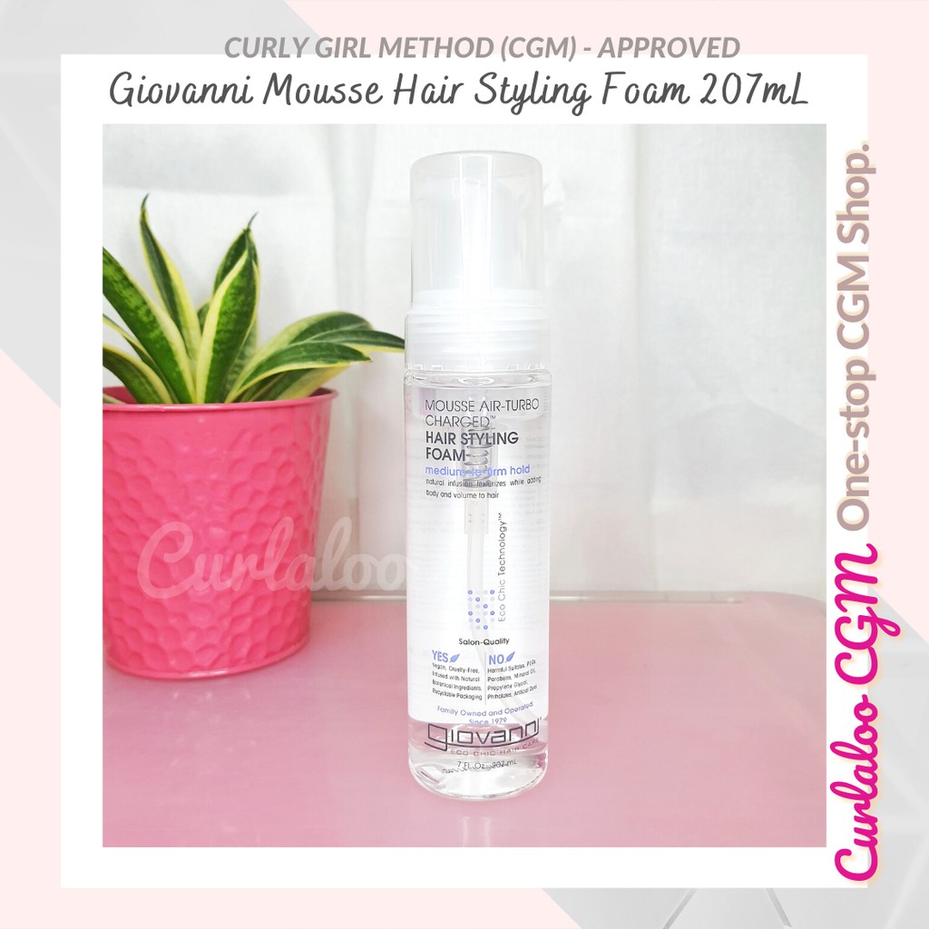 Curlaloo CGM Shop Giovanni Natural Mousse Hair Styling Foam, 207mL