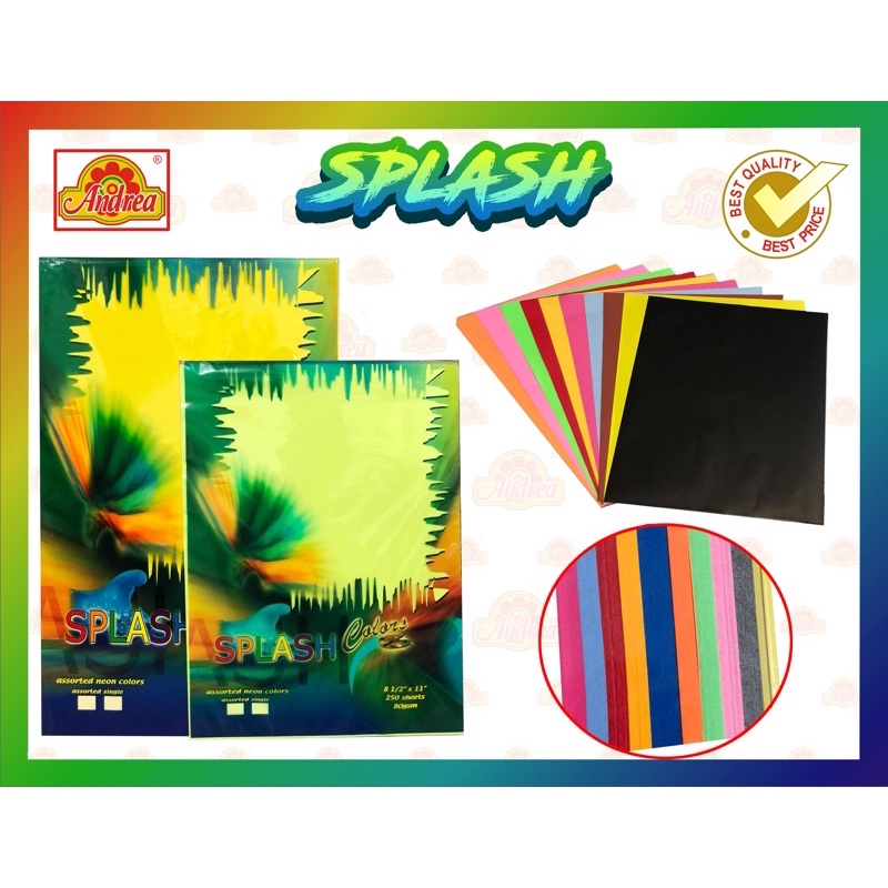 Splash colored paper with dark color assorted in 1 ream (sold by 1 ream